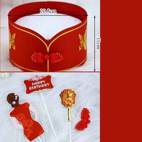 SCG-set cắm cô gái + thành bánh đỏ