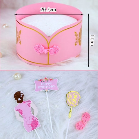 SCG-set cắm cô gái + thành bánh hồng