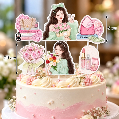 SCG-Set Cắm Cô Gái Ôm Hoa Hồng TP