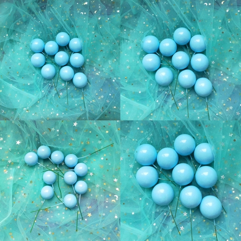 40 viên bi sắc màu trơn xanh.