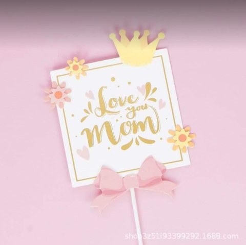 SCG - set cắm love mom vuông vương miện vàng