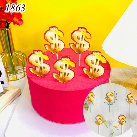 SCG-set cắm tiền chữ $ 3D vàng