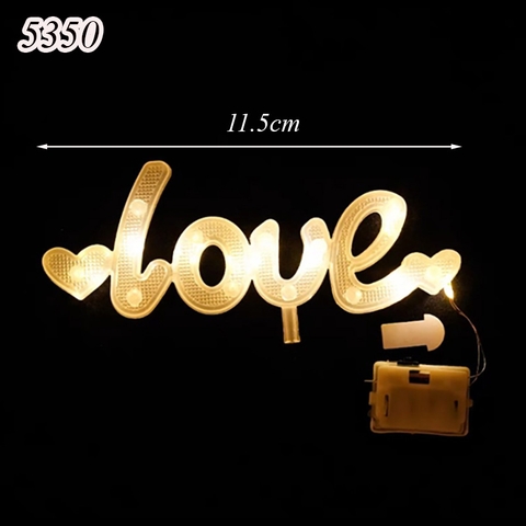 Đèn led chữ love trái tim vàng