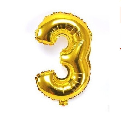 10 bóng số 3 vàng cao 40cm