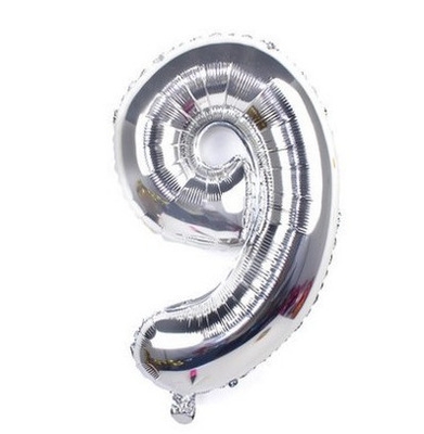 10 bóng số 9 bạc size 80cm