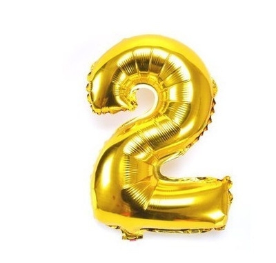 10 bóng số 2 vàng cao 40cm