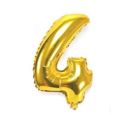 10 bóng số 4 vàng cao 40cm