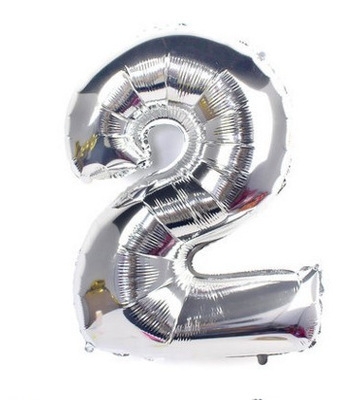 10 bóng số 2 bạc cao 40cm