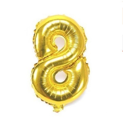 10 bóng số 8 vàng cao 40cm