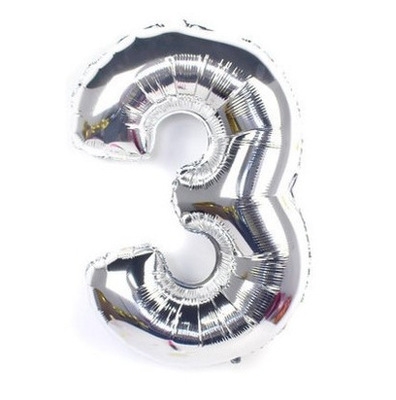10 bóng số 3 bạc size 80cm