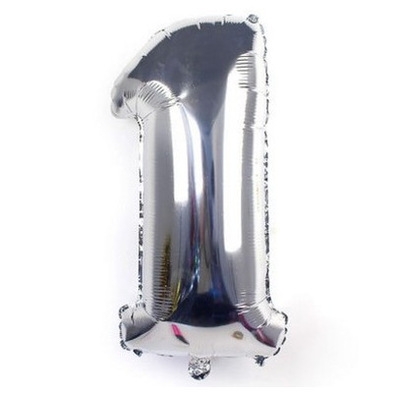 10 bóng số 1 bạc cao 40cm