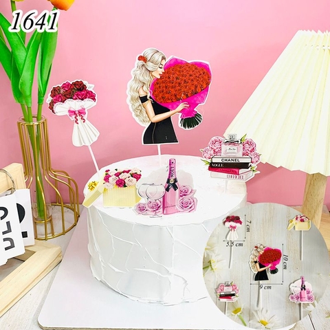 SCG - set cắm 20/10 cô gái ôm bó hoa hồng