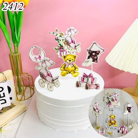 SCG-set cắm gấu vàng hồng