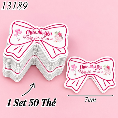 Túi 50 thẻ Chúc Mẹ Yêu Hình Nơ Size Nhỏ 262