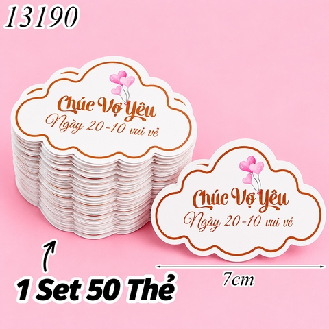 Túi 50 thẻ Chúc Vợ Yêu Hình Mây Size Nhỏ 263