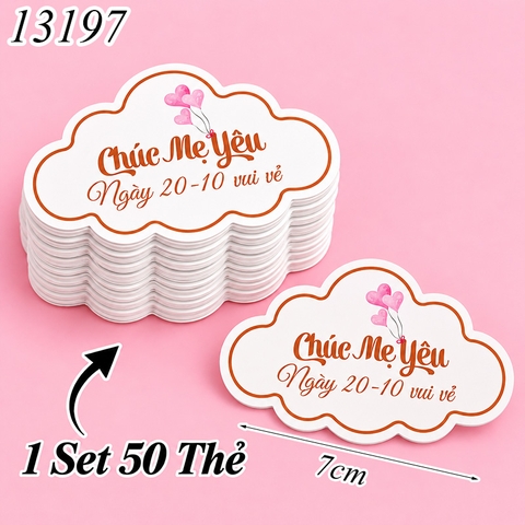 Túi 50 thẻ Chúc Mẹ Yêu Hình Mây Size Nhỏ 269