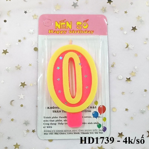 Nến số hồng sao loại to ( số 0 )