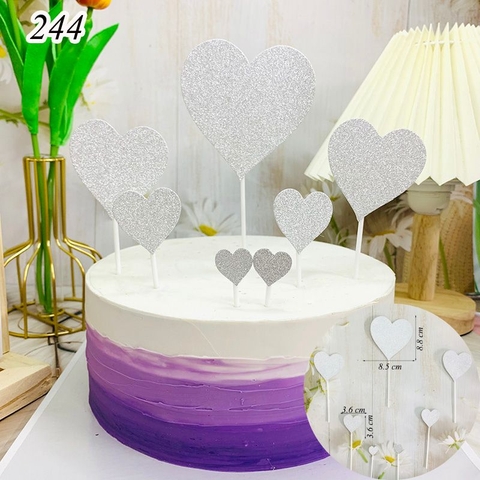 SCG- Set cắm giấy tim nhũ bạc.