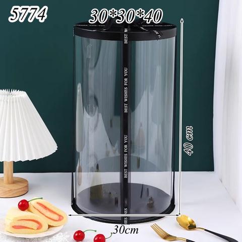 Hộp meka tròn có nắp đen (30*30*40)