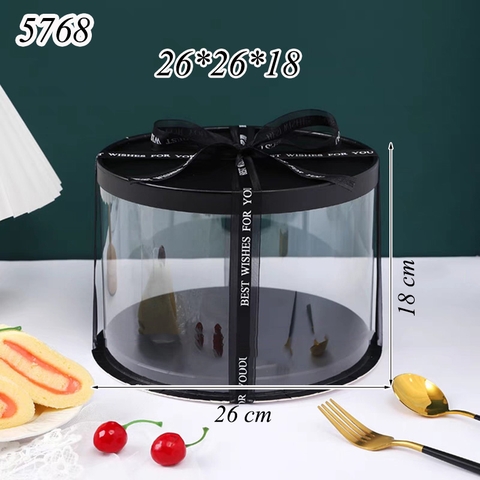 Hộp meka tròn có nắp đen (26*26*18)