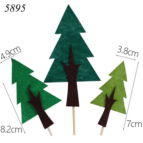 SC-Set cắm 3 cây thông vải xanh lá
