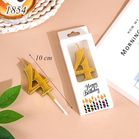 Nến số 4 nhũ vàng TP
