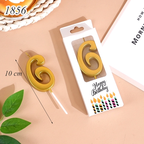 Nến số 6 nhũ vàng TP.