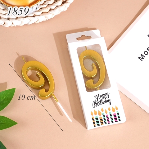 Nến số 9 nhũ vàng TP.