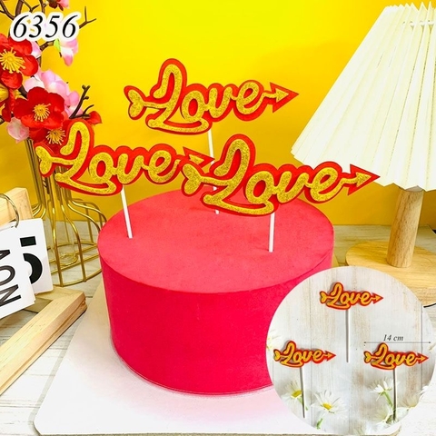 SCG - Set Cắm Chữ Love Nhũ Vàng 2 Lớp