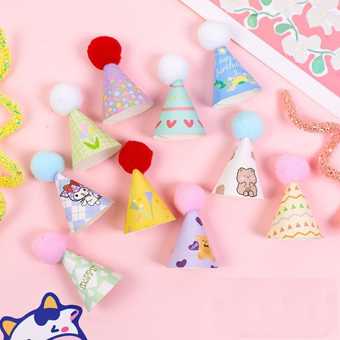 Set 10 mũ bông mini gấu mèo trắng