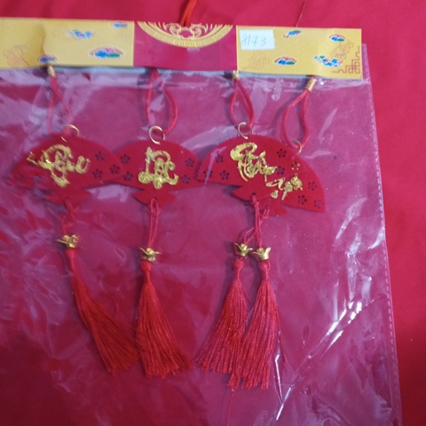 Tết-Set 4 dây treo hình quạt 6*27cm TP