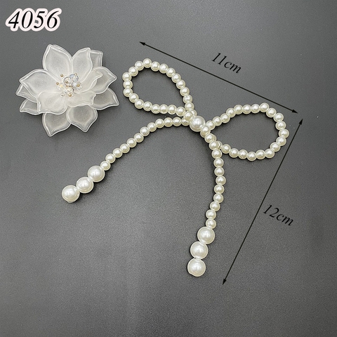 Nơ ngọc trai rộng 12cm cao 11cm