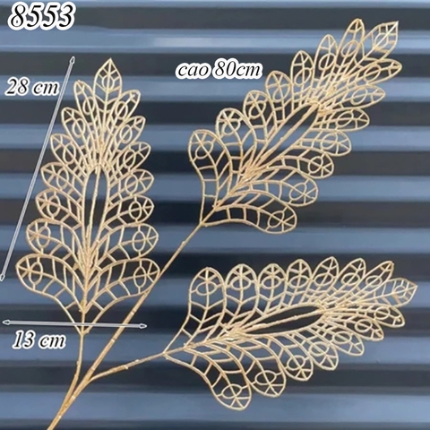 Cành lá nhọn 3 nhánh vàng đồng TQ
