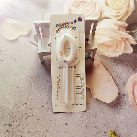 Nến số 0 trắng sữa hàn quốc