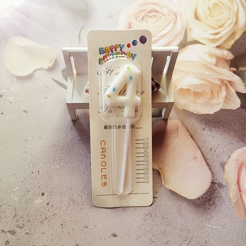 Nến số 4 trắng sữa hàn quốc