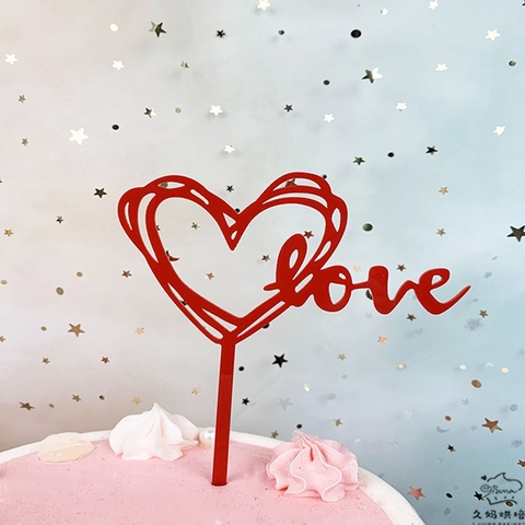 Mica - Combo 10 mica love trái tim đỏ