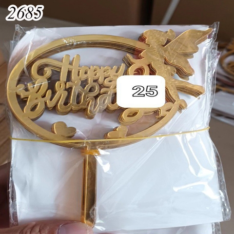 Mk - 10 meka HPBD tròn thiên thần vàng