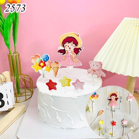 SCG- set cắm bé gái chùm bóng