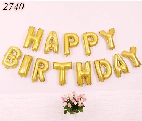 Bóng chữ happy birthday vàng