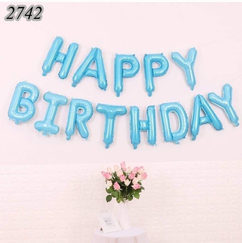 Bóng chữ happy birthday xanh dương