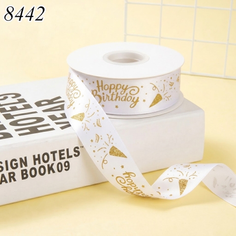 Cuộn 50m 2,5cm Ruybang Happy birthday nến trắng