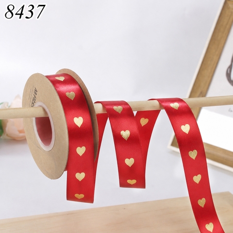 Cuộn 40m Ruybang Đỏ Tim Vàng 2.5cm