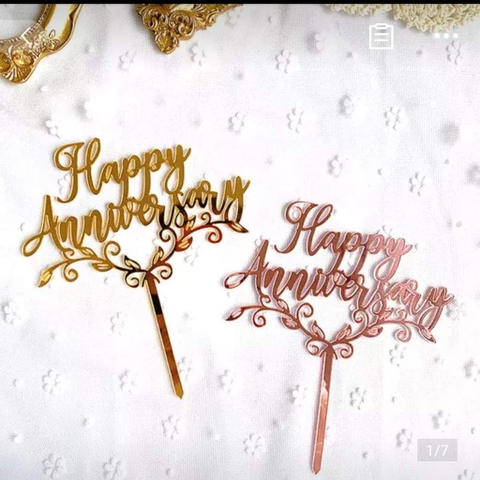 Mica annyversary mẫu 2 - hồng (1 chiếc/túi)