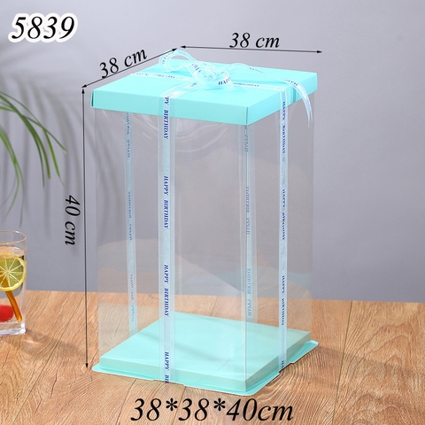 Hộp Meka Trong 3 Chi Tiết Có Nắp Xanh 38*38*40cm