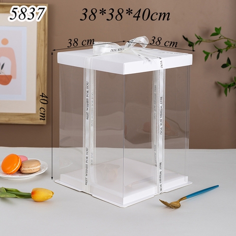 Hộp Meka Trong 3 Chi Tiết Có Nắp Trắng 38*38*40cm