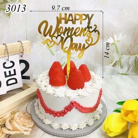 MK-10 meka chữ happy women's day vàng trái tim