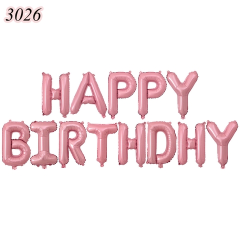 Bóng chữ happy birthday hồng