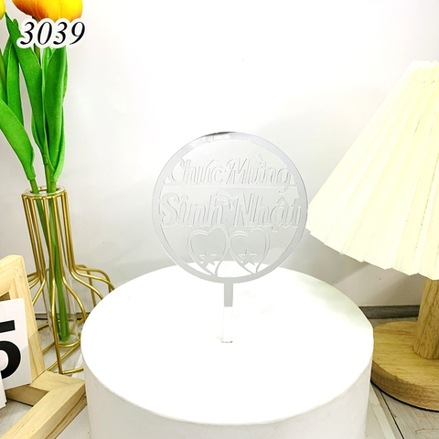 MK-10 meka HPBD chúc mừng sinh nhật tròn trái tim bạc