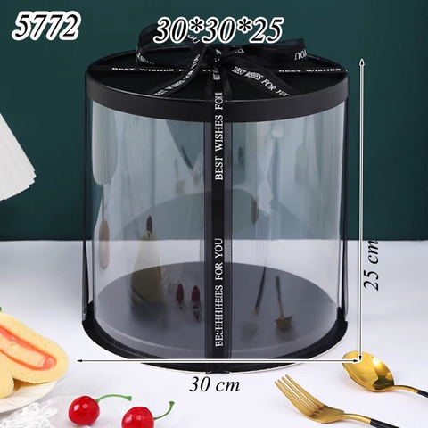 Hộp meka tròn có nắp đen (30*30*25)