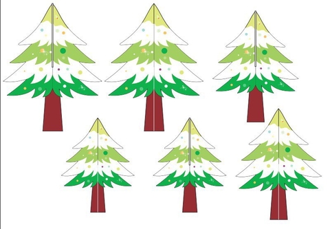 Cam - Cây thông 3D Noel xanh trắng TP